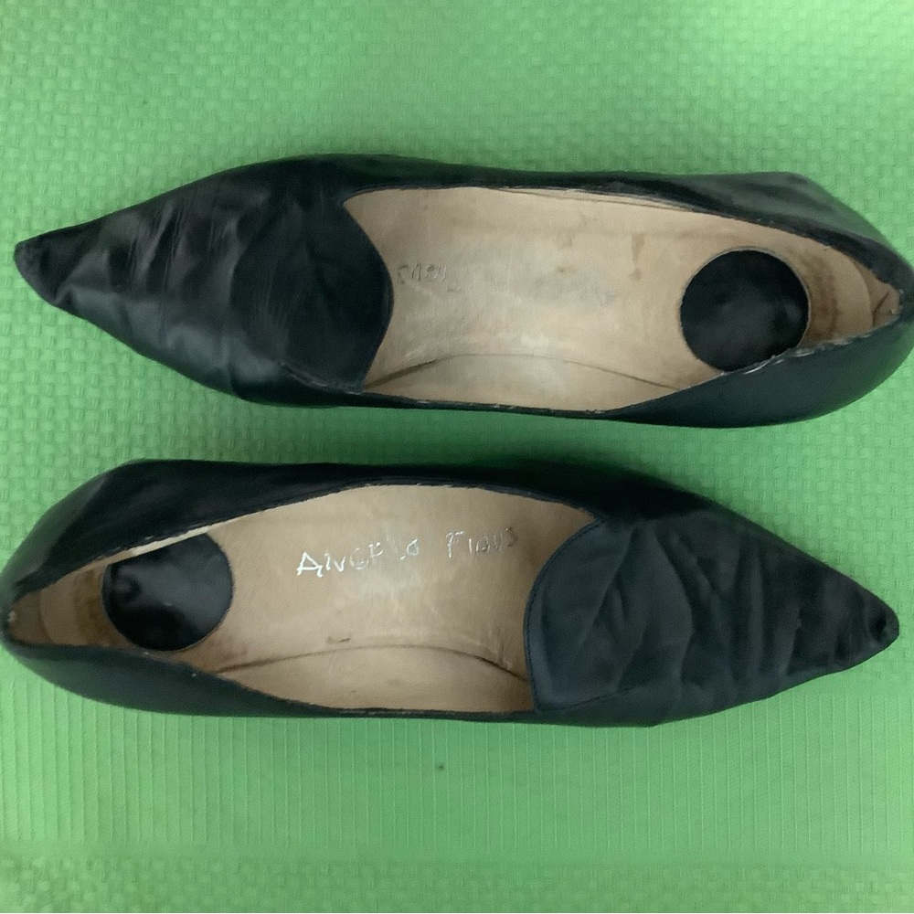 Angelo Figus leather wrapped around rose wood pumps🌹